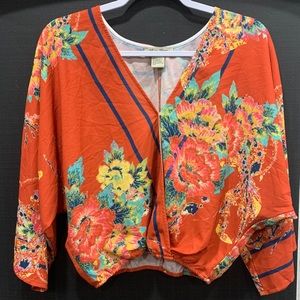 Flying tomato Stripe V-Neck Kimono Blouse